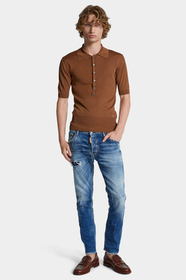 Medium Small Hole Wash Skater Jeans