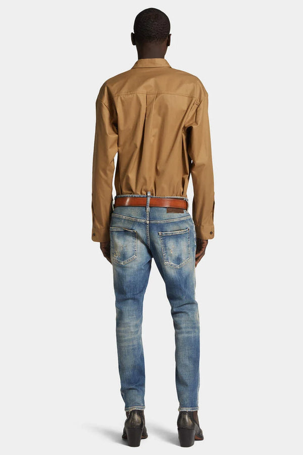 Medium Sandy Wash Skater Jeans