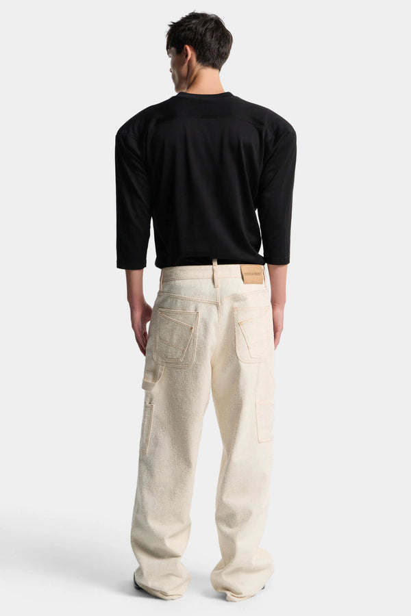 Jean Carpenter Baggy Fit délavage Raw Shiny