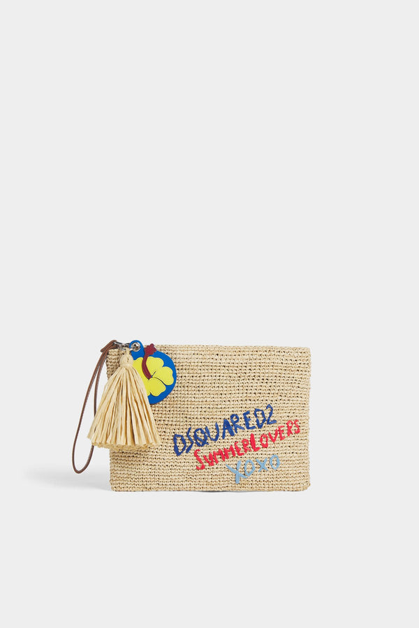 Summer Lovers Raffia Pouch