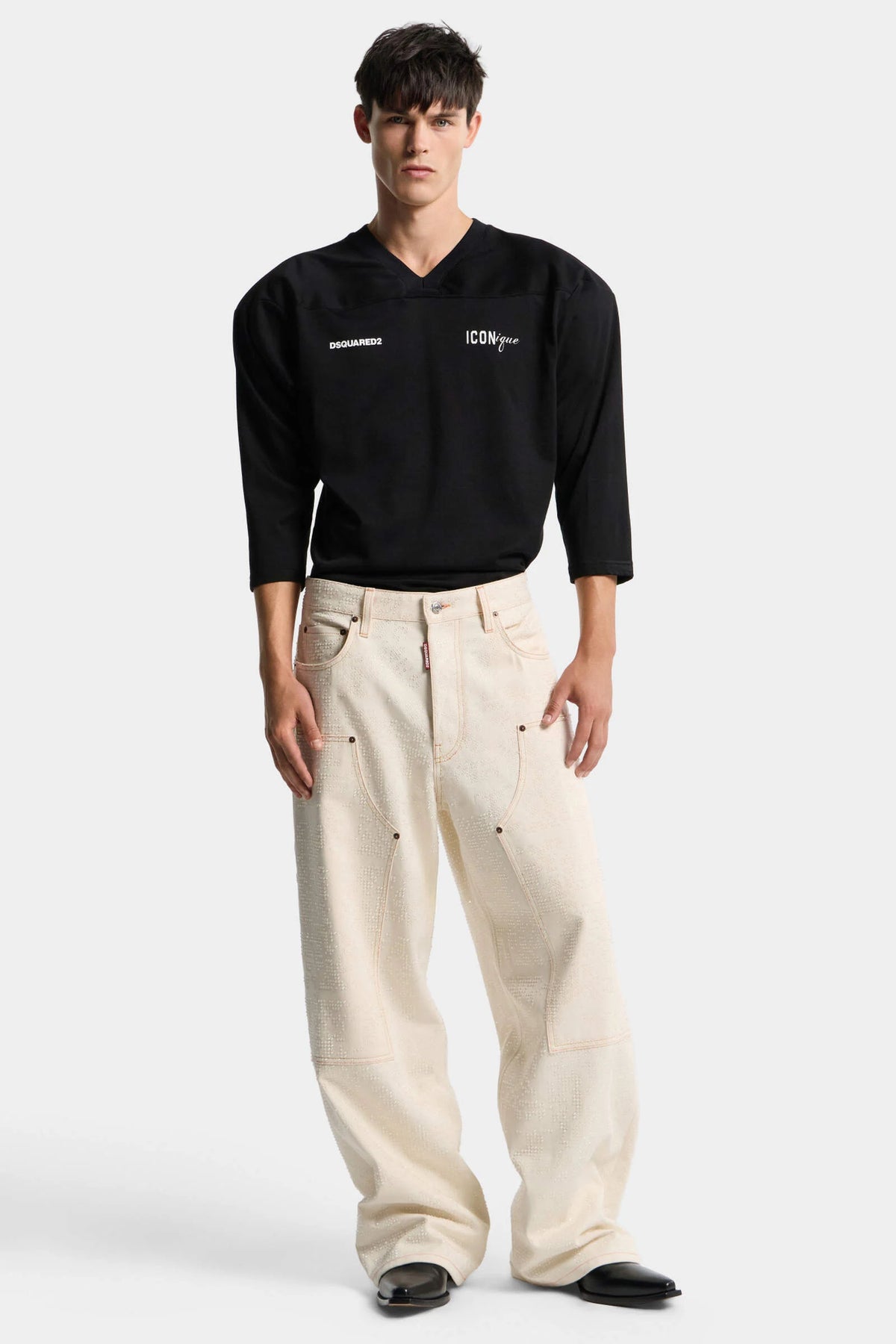 Jean Carpenter Baggy Fit délavage Raw Shiny