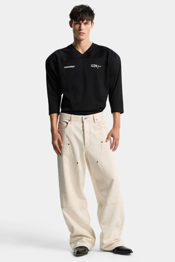 Jean Carpenter Baggy Fit délavage Raw Shiny