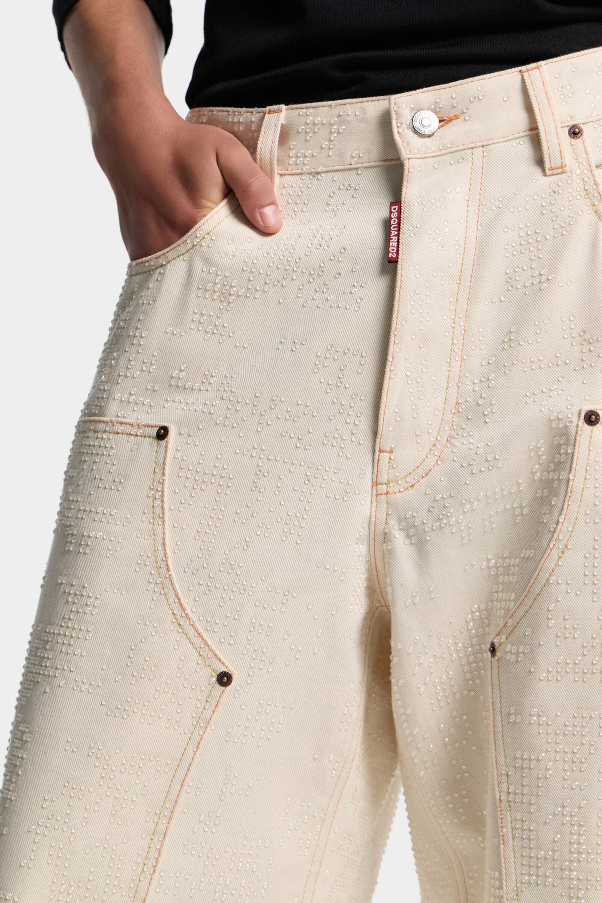 Jean Carpenter Baggy Fit délavage Raw Shiny