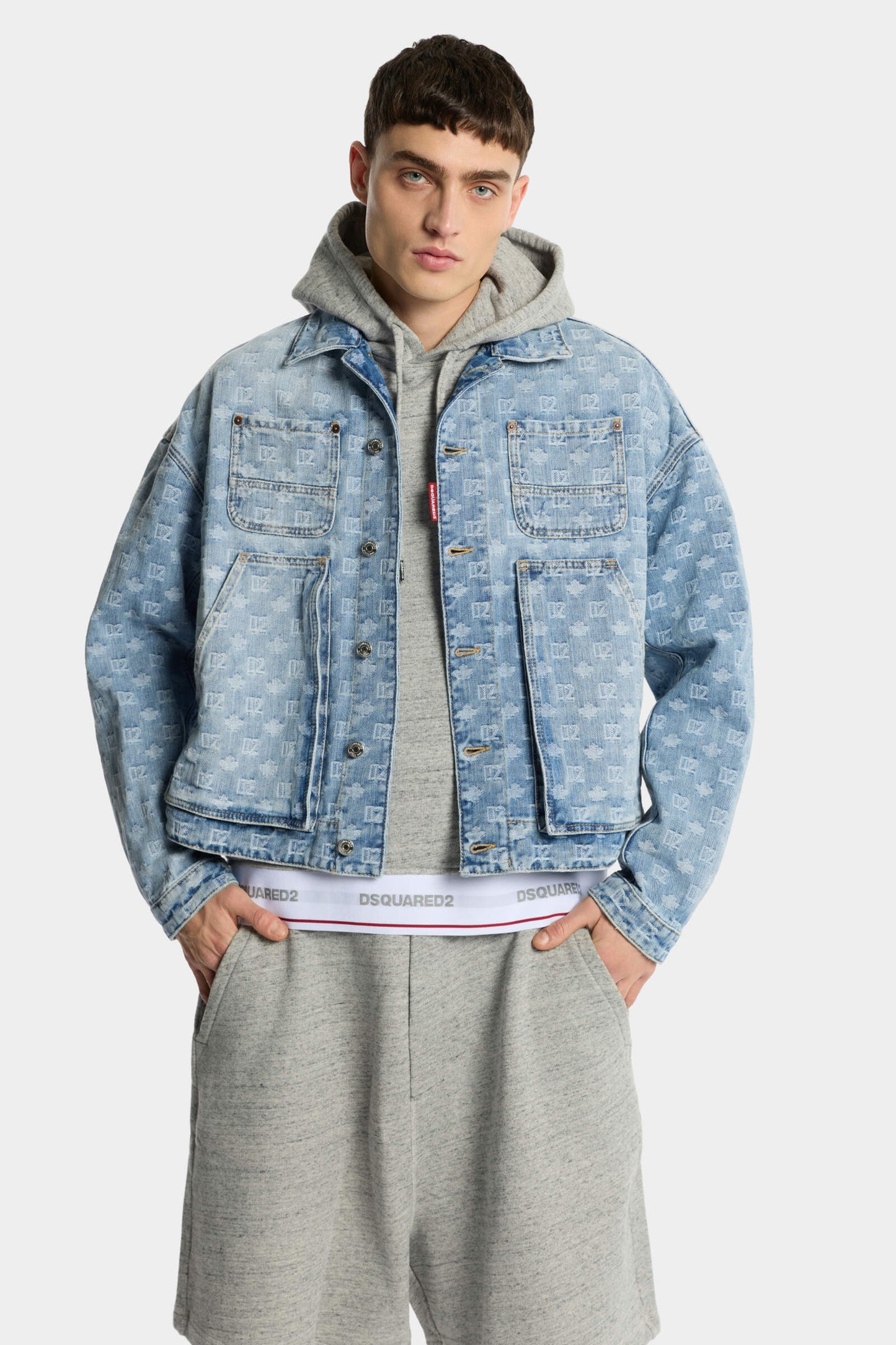 Light Wash Utility Jean Jacket