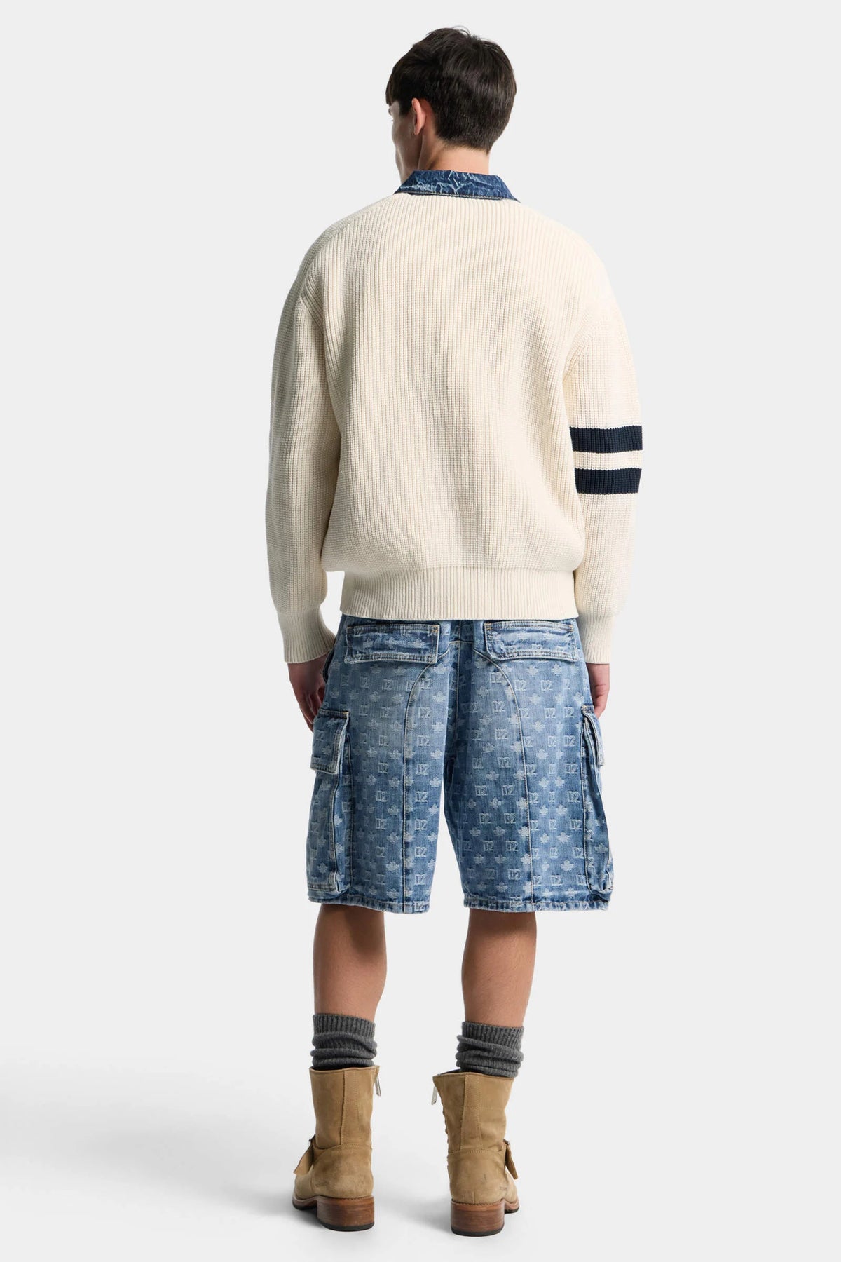 Short Utility délavage clair