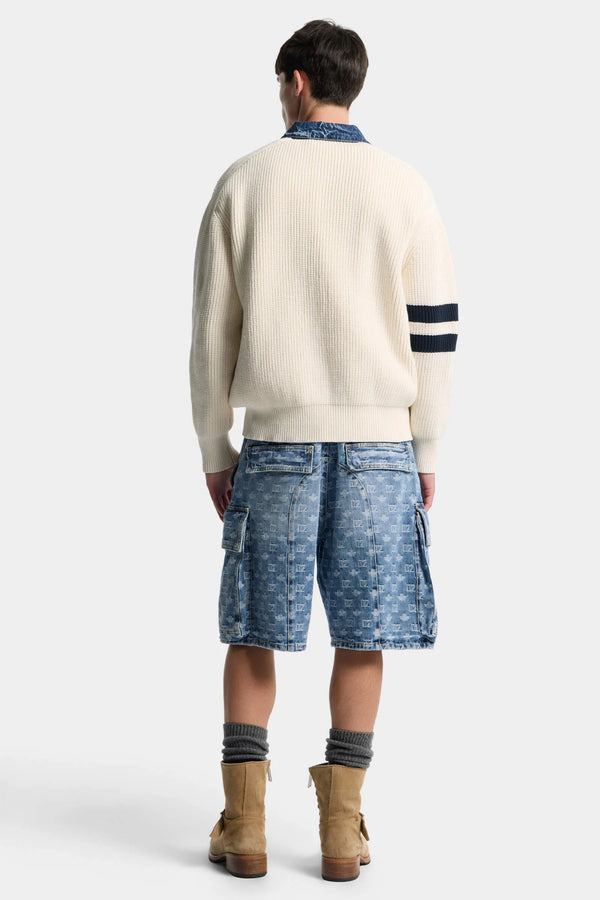 Short Utility délavage clair