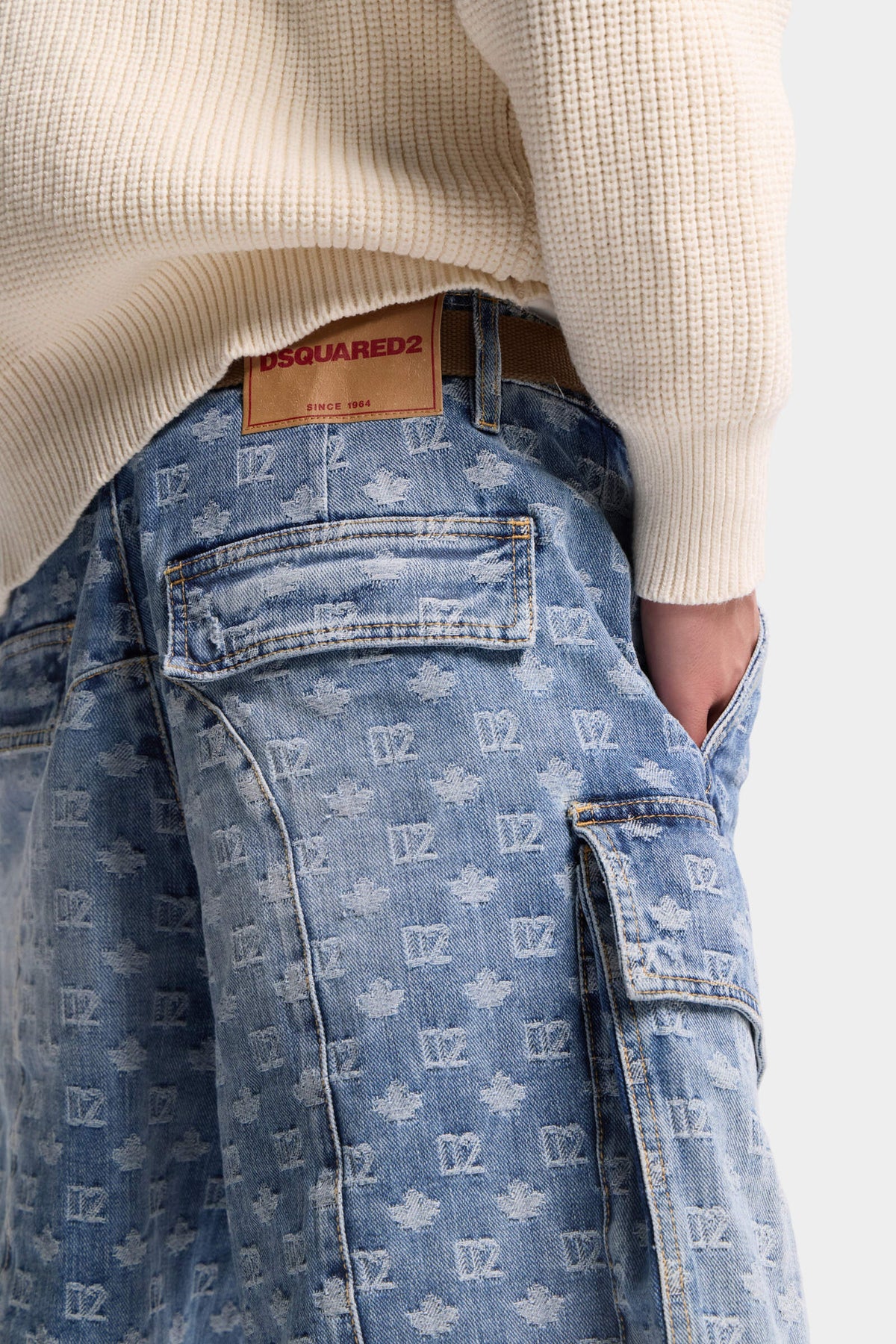 Short Utility délavage clair