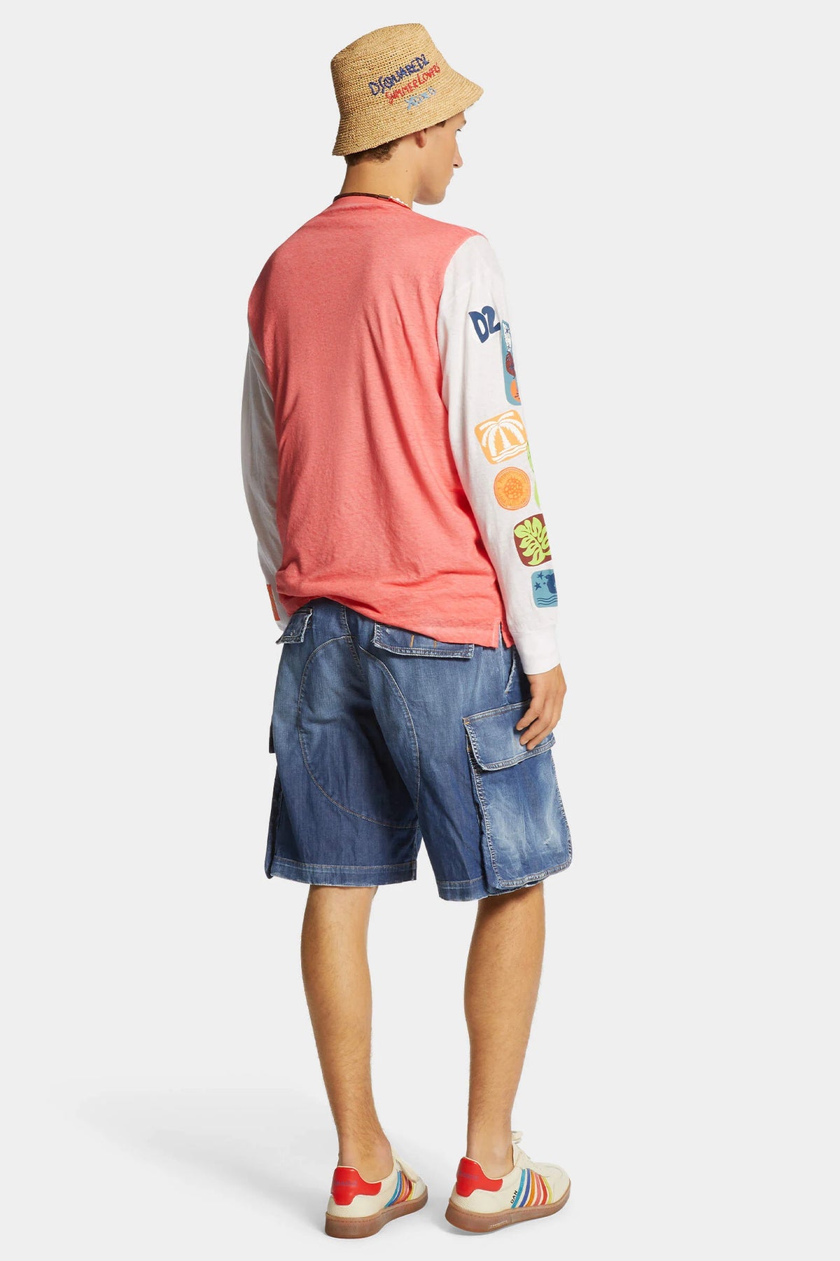 Summer Lovers Medium Wash Loose Cargo Shorts